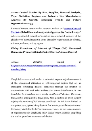 Access Control Market Analysis By Growth 2035