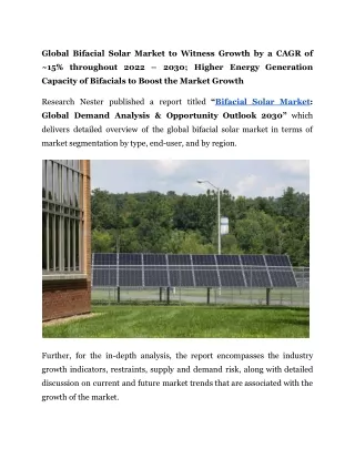 Bifacial Solar Market