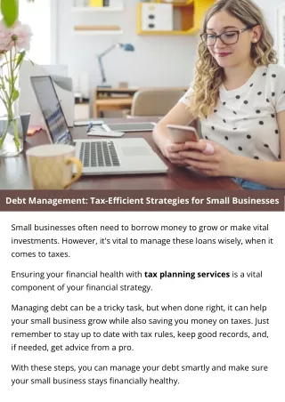 Debt Management: Tax-Efficient Strategies for Small Businesses