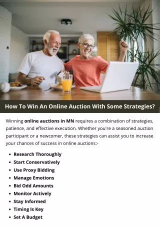 How To Win An Online Auction With Some Strategies?