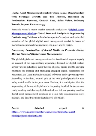 Digital Asset Management Market Revenue, Growth Rate 2035
