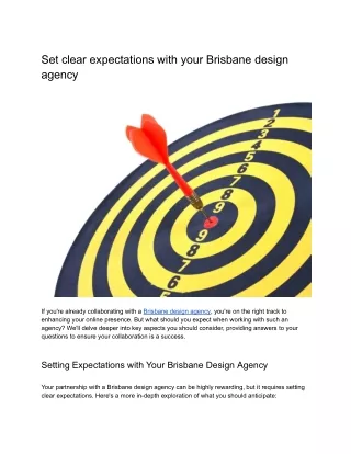 Set clear expectations with your Brisbane design agency