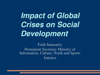 Impact of Global Crises on Social Development