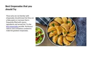 Best Empanadas that you should Try