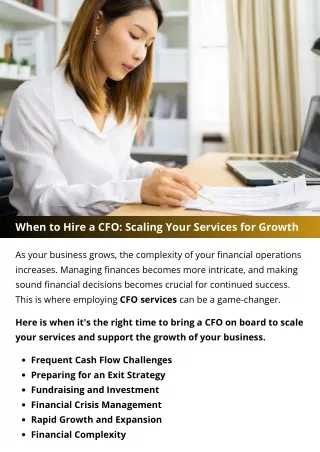 When to Hire a CFO: Scaling Your Services for Growth