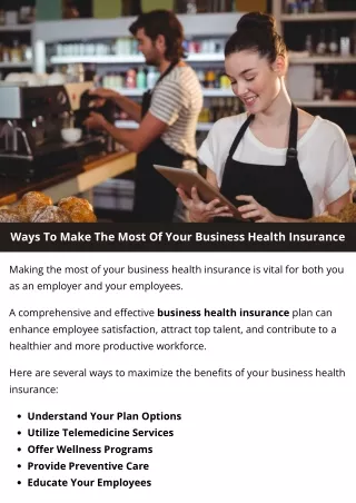 Ways To Make The Most Of Your Business Health Insurance