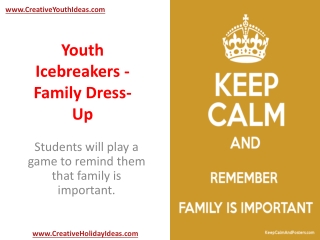 Youth Icebreakers - Family Dress-Up