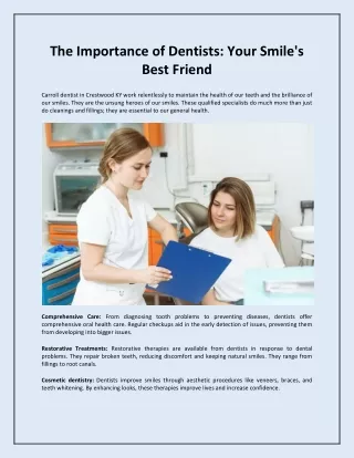 The Importance of Dentists: Your Smile's Best Friend