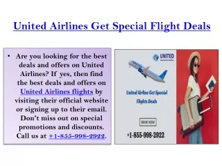 Great savings on flights are provided by United Airlines