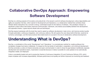 Collaborative DevOps Approach_ Empowering Software Development