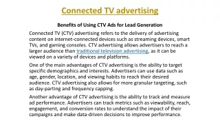 Connected TV advertising