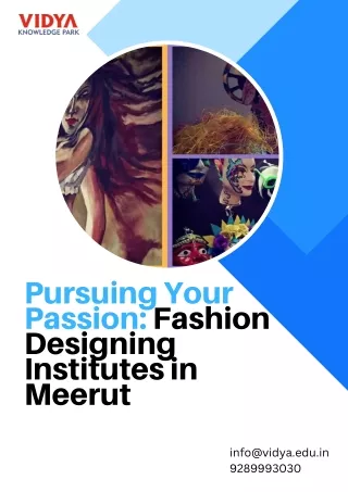 Pursuing Your Passion Fashion Designing Institutes in Meerut