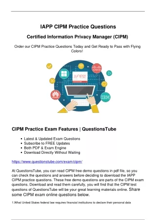 Ready to Pass IAPP CIPM Exam - Real CIPM Exam Questions Online