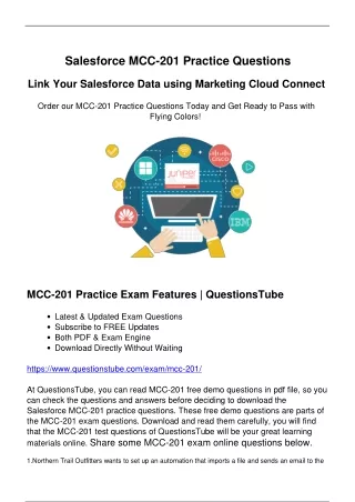 Ready to Pass Salesforce MCC-201 Exam - Real MCC-201 Exam Questions Online