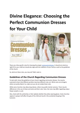 Divine Elegance_ Choosing the Perfect Communion Dresses for Your Child.docx