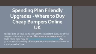 Spending Plan Friendly Upgrades Where to Buy Cheap Bumpers Online UK