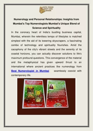 Numerology and Personal Relationships  Insights from Mumbai Top Numerologists Mumbai  Unique Blend of Science and Spirit