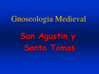 Gnoseologia Medieval