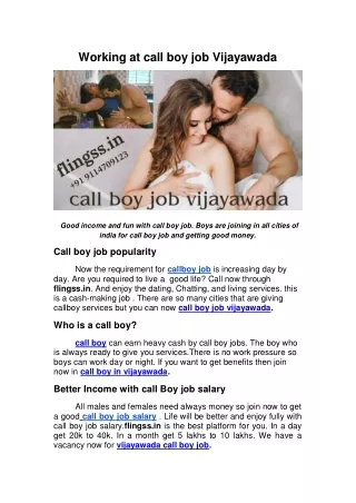 Working at call boy job Vijayawada