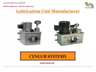 Top Leading Lubrication Unit Manufacturer