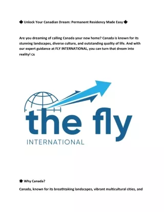 Requirements for Permanent Residency in Canada / The Fly International