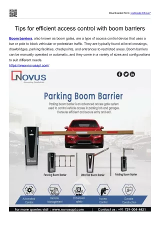 car parking boom barrier system