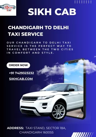 Chandigarh to Delhi Taxi Service
