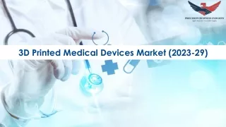 3D Printed Medical Devices Market Size, Growth and Research Report 2029.