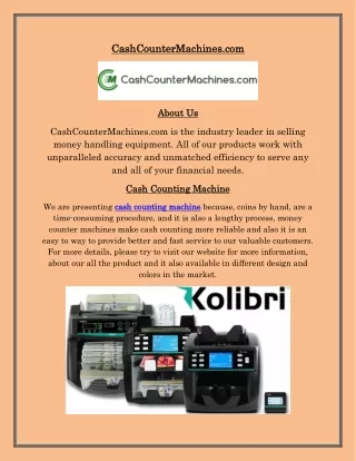 Cash Counting Machine