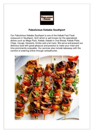 Extra 15% offer Fabulicious Kebabs Southport - Order Now