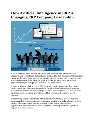 How Artificial Intelligence in ERP is Changing ERP Company Leadership