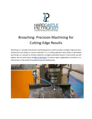 What Is Broaching
