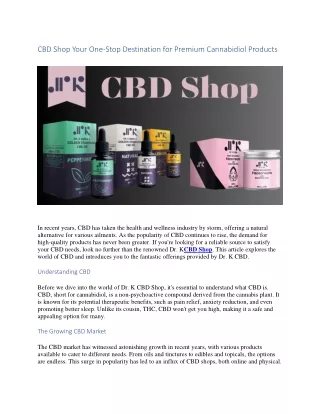 CBD Shop Your One