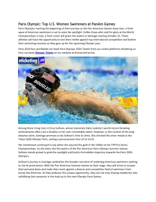 Paris Olympic Top U.S. Women Swimmers at PanAm Games