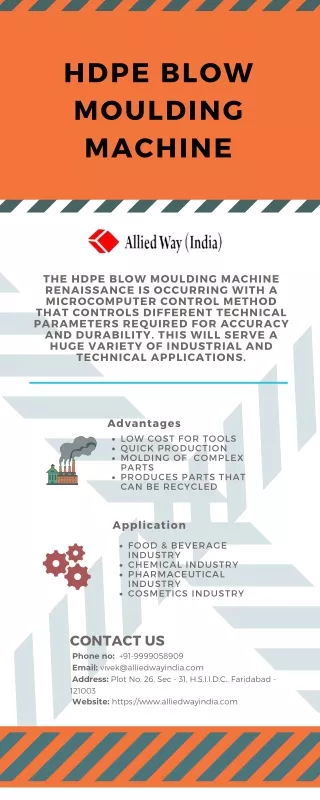 Represents the new Infographic on the HDPE Blow Moulding Machine!