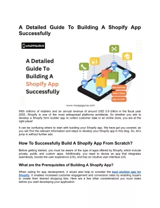 A Detailed Guide To Building A Shopify App Successfully