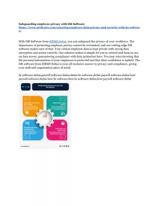 Safeguarding employee privacy with HR Software- dubai