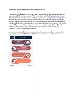 Optimizing your regulatory compliance with HR software- oman