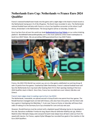 Netherlands Euro Cup Netherlands vs France Euro 2024 Qualifier