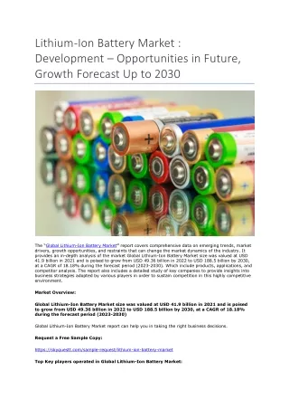 Lithium-Ion Battery Market