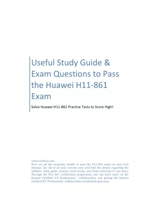 Useful Study Guide & Exam Questions to Pass the Huawei H11-861 Exam