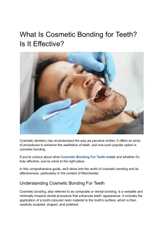 What Is Cosmetic Bonding for Teeth_ Is It Effective_