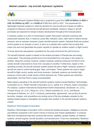 Aircraft Hydraulic Systems Market_ Key Players and Their Impact