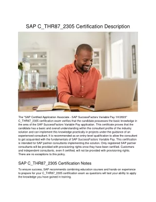 SAP C_THR87_2305 Certification Description