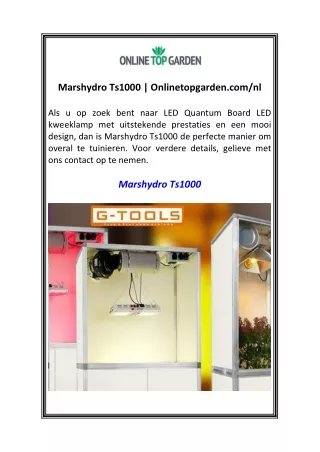 Marshydro Ts1000 | Onlinetopgarden.com/nl