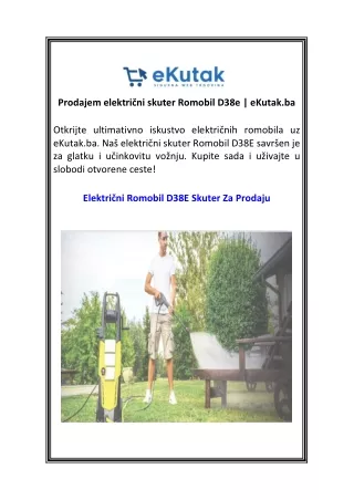 Prodajem električni skuter Romobil D38e  eKutak.ba