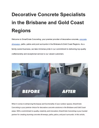 Decorative Concrete Specialists in the Brisbane and Gold Coast Regions