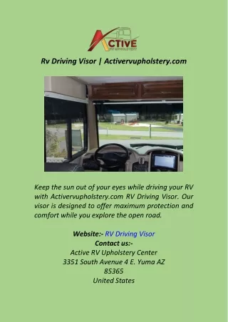 Rv Driving Visor  Activervupholstery.com