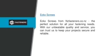 Ecko Screws Nzfasteners.co.nz