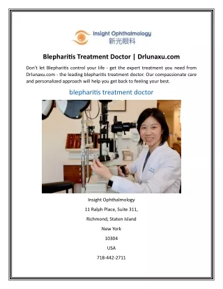 Blepharitis Treatment Doctor  Drlunaxu.com